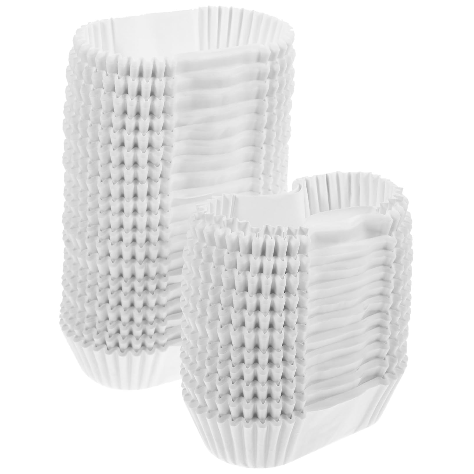 MAGICLULU 4 Stück Kuchen Tassen Cupcake-Becher Pappbecher zum Backen Backpapierbecher Cupcake-Liner Form Oval Backförmchen aus Muffinpapier Muffinförmchen aus Papier Weiß