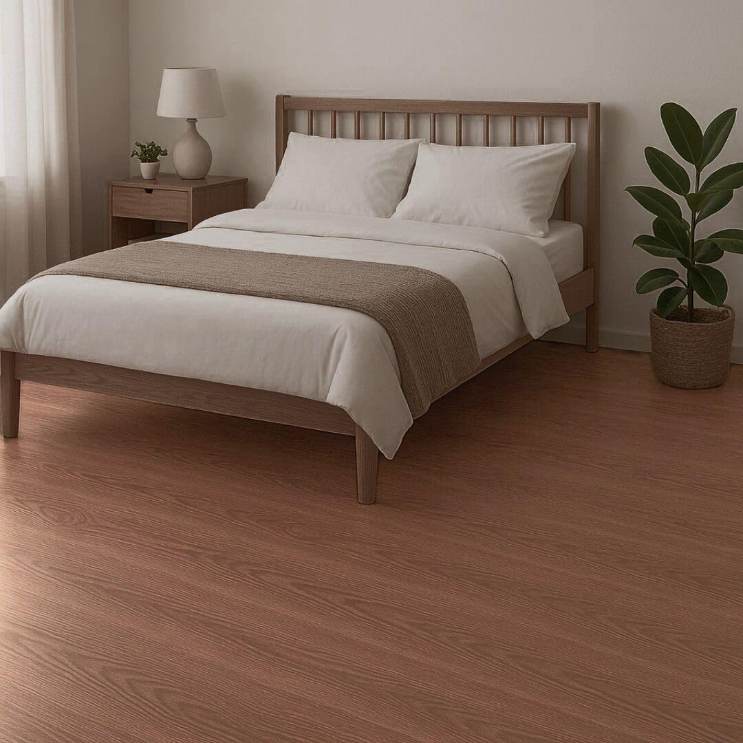 Suelo de Vinilo Para Instalar en Rollo | Suelo PVC Decorativo Hogar, Cocina, Baño, Salón | Suelo Efecto Madera | Suelo PVC Nogal (140_x_500_cm)
