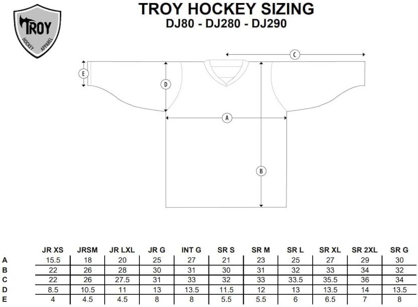 Troy TJ-280 Hockey Jerseys Senior Medium (White/Black/Grey)