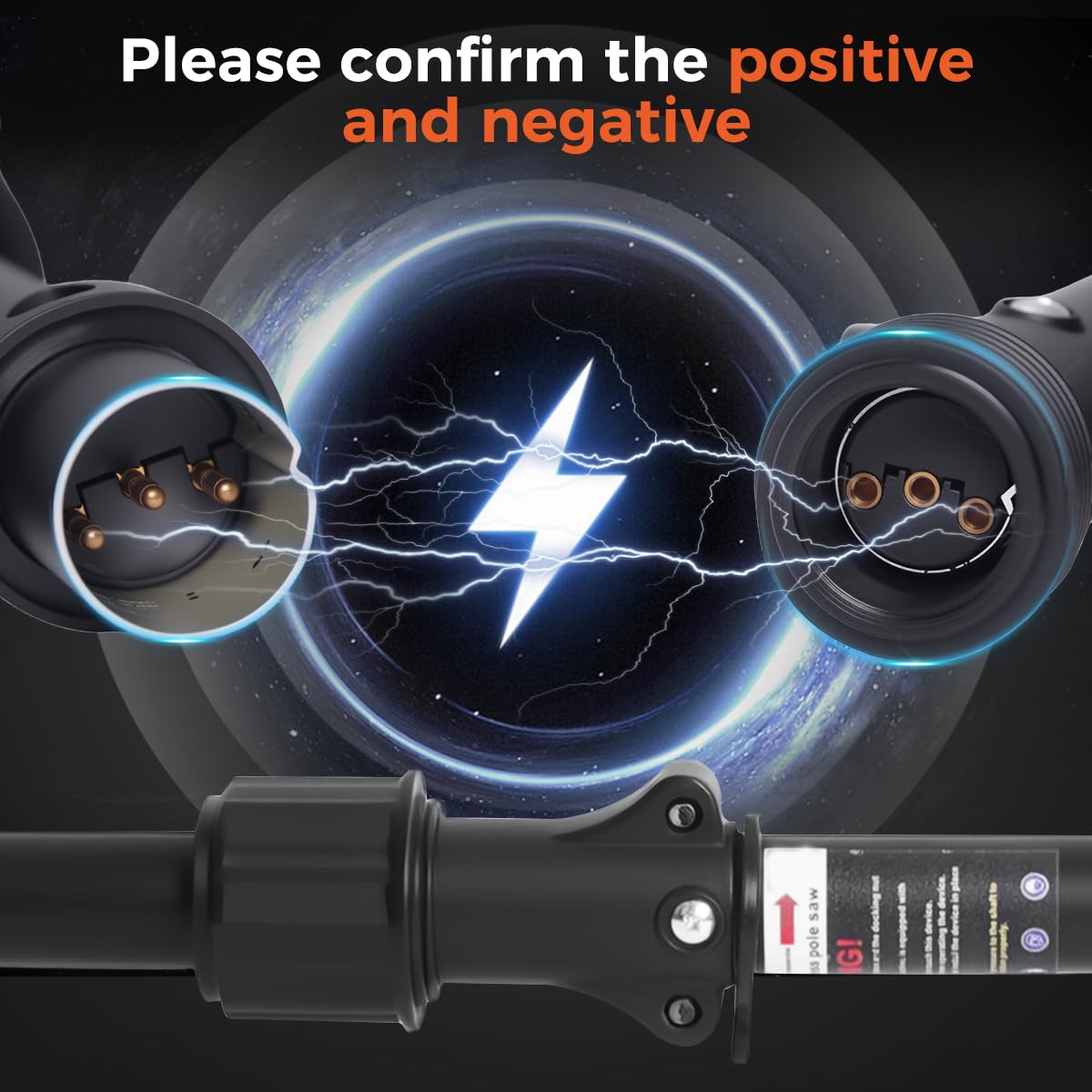 Bostar Pértiga Telescópica para Tijeras de Podar Eléctricas Inalámbricas, 2M Alargador 4 Secciones para Podar Ramas Altas Poste de Extensión con Cabezal Giratorio de 180°/Cerradura de Seguridad