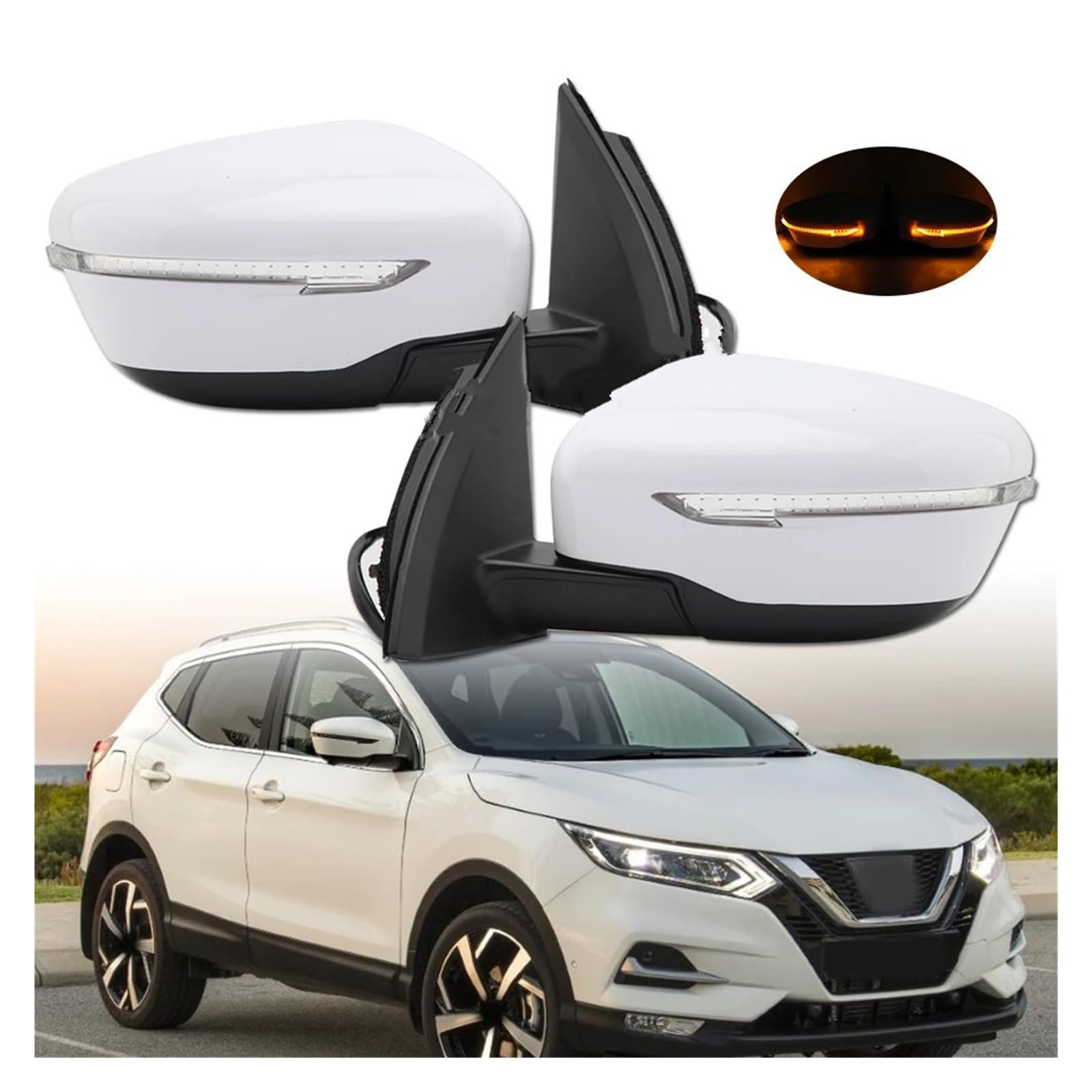 Specchietto Esterno Per Nissan Per Qashqai J11 2014-2021 9 Spille Porta Ala Lato Posteriore Specchio Auto Vista Posteriore Retrovisore Lato Specchio Montaggio Esterni Specchietto Esterno