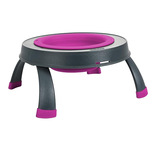 Dexas Comedero Elevado para Mascotas, con Capacidad para 4 Tazas, Color Fucsia