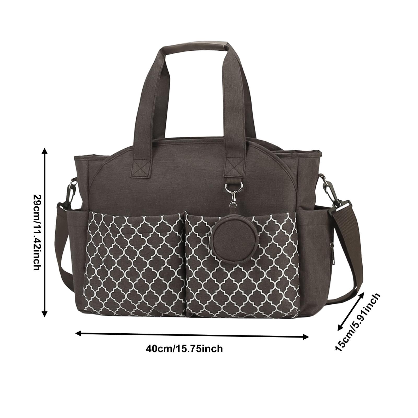 Multifunktionale Wickeltasche, Großes Innenvolumen, Vielseitige Tragemöglichkeiten, Eleganter Stoff in Samtoptik, Geeignet für, Braun