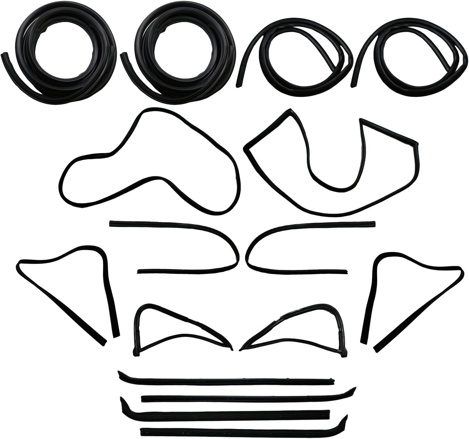 Complete Weatherstrip Seal Kit Compatible with 1973-1979 Ford F-100 1975-1979 F-150 F-250 F-350