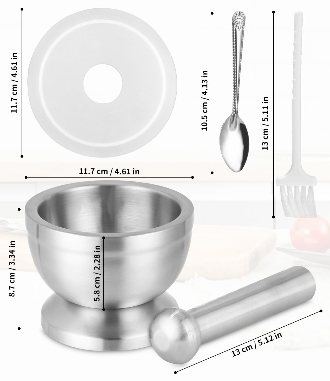 Ensemble De Mortier Et Pilon En Bambou Réutilisable Avec Couvercle Bol Broyeur Batteur Manuel