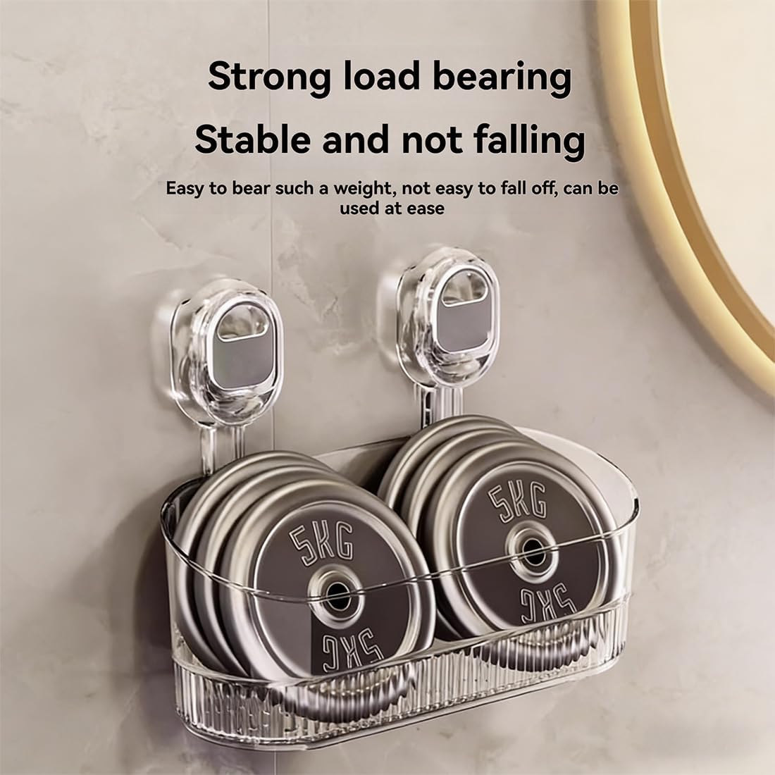 No Drill Bathroom Drain Rack, 2026 New No-Drill Bathroom Suction Storage Box – Large Capacity & Strong Load-Bearing, Transparent Removable for Convenient Cleaning and Repositioning (2pcs G+G)