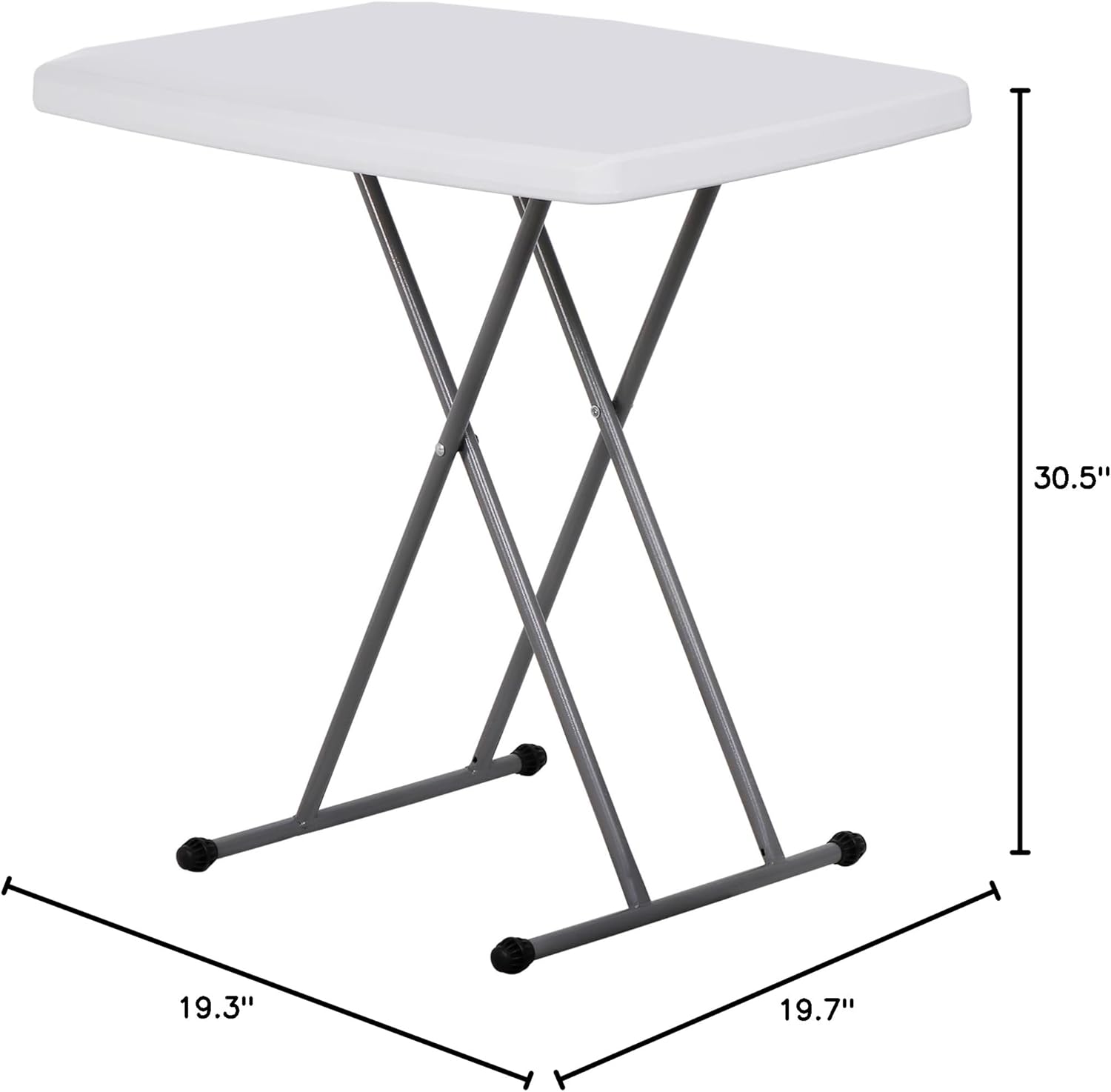 F2C 30-Inch Folding Table, Multi-Functional Personal Table,Portable and Adjustable Height for TV Trays, Laptop, Sewing,Ideal for Small Spaces,Camping Picnic Party Table On-The-Go Needs, White