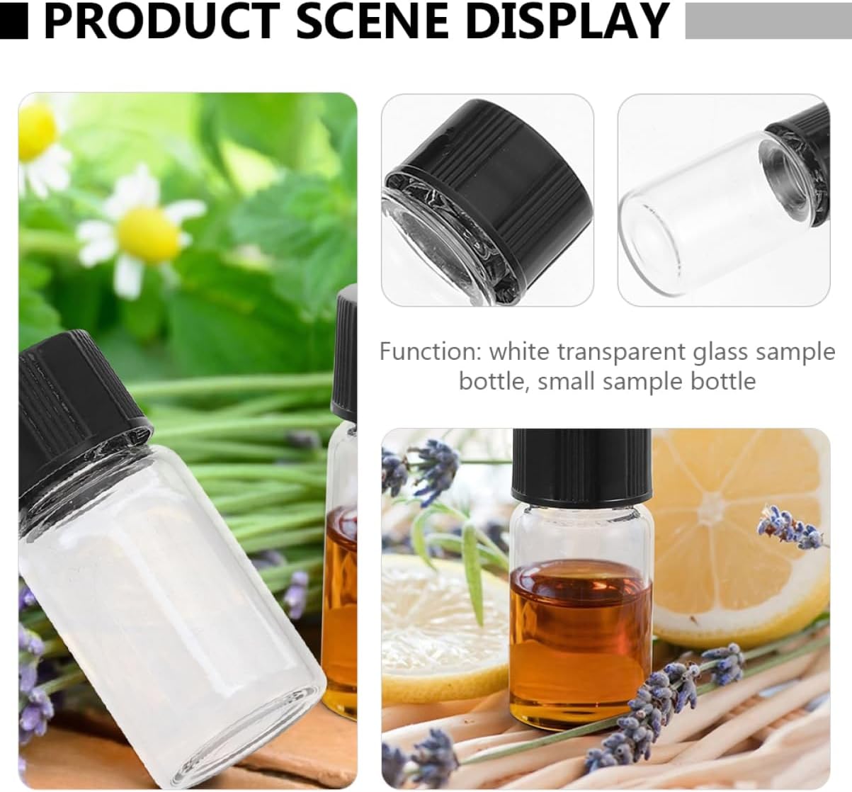 Ciieeo 20pcs Glass Sample Vials Reagent Bottles Caps for Lab Use Excellent Sealing for Liquid Storage for Chemistry and Educational Purposes