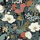 Jeweluck Floral Peel and Stick Wallpaper - Vintage Green Leaf Flower Wallpaper, 15.7'x118.1', Removable Self-Adhesive for Bathroom Decor