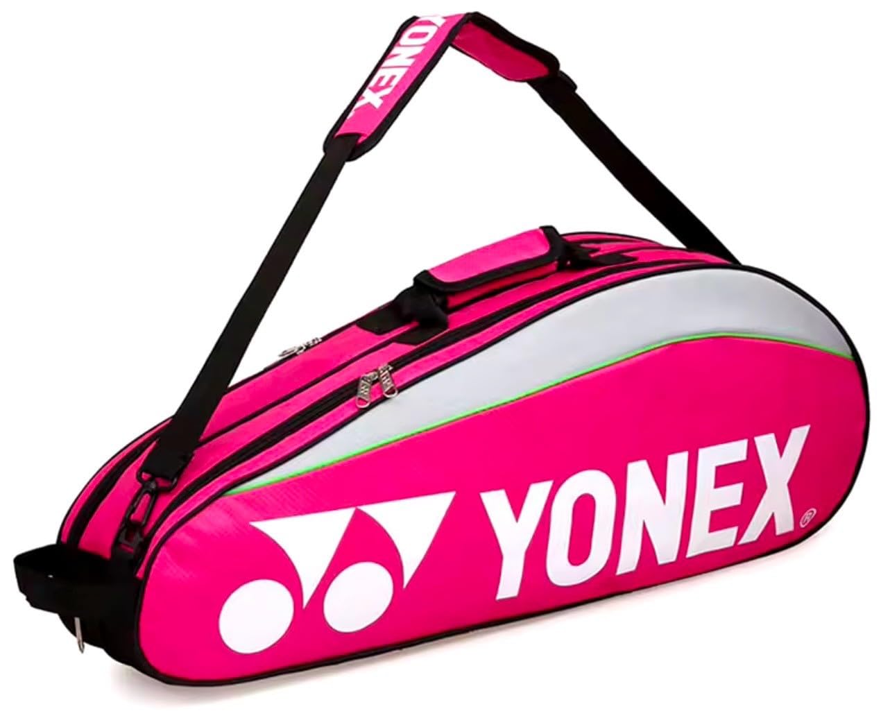 YONEX Bolsa bádminton 6 raquetas 3 bolsillos azul negro rojo amarillo rosa verde