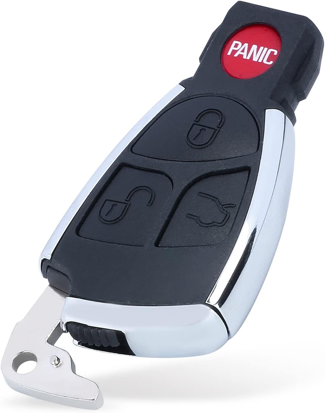 Beefunny Modified Smart Remote Car Key Shell Case 3 Button+Panic for Mercedes-Benz CLS C E S (W/ 1 Battery Holder)