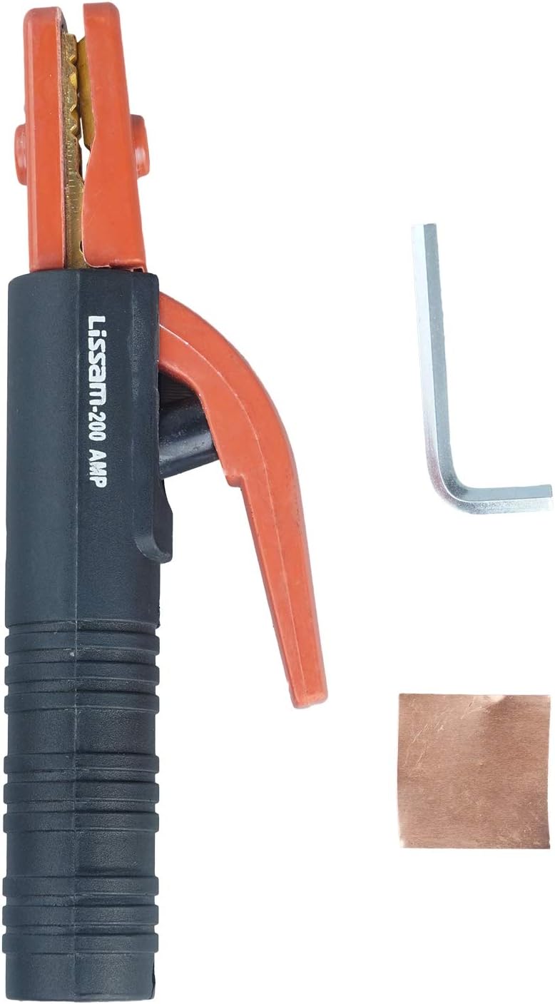 200A Welding Electrode Holder Clamp Style Forging Brass Materials for Arc MMA Welder,Red - - 