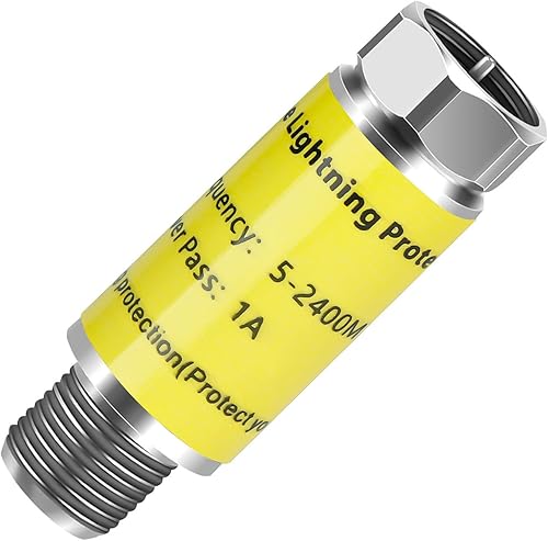 Protector de sobretensión coaxial para TV por cable, protector de sobretensiones para antena de TV y satélite en línea 75 ohmios 5-2400 MHz.