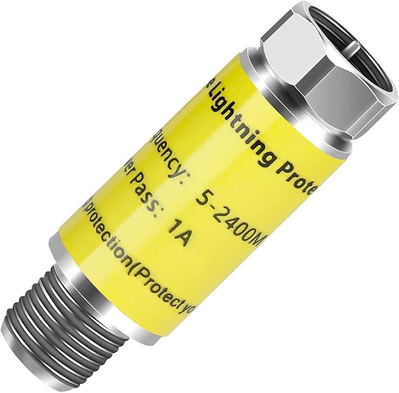 Coaxial Surge Lightning Protector for Cable TV,Surge Protector for TV Antenna and Satellite in-Line 75 ohm 5-2400MHz.