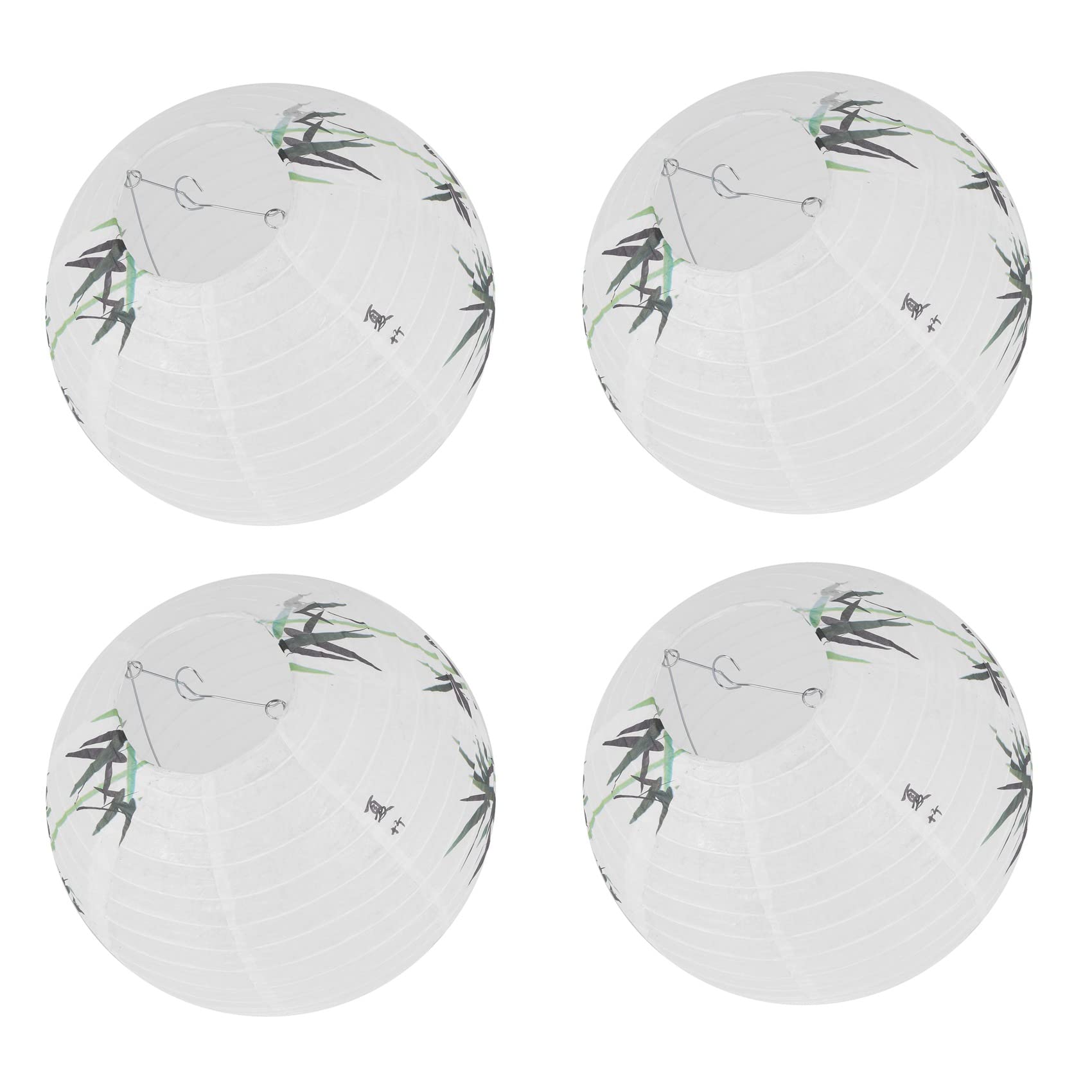 Lamsimoy 4pcs 30cm Lampshade Paper Lantern Oriental Style Light Decoration Chinese, Bamboo