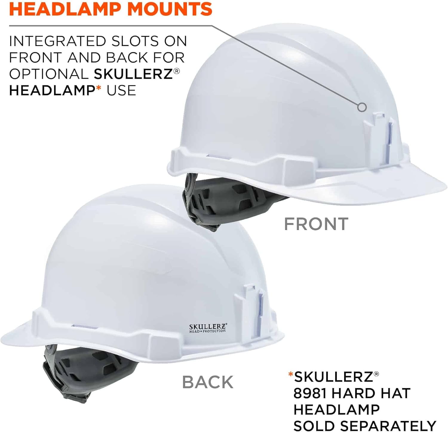 Hard Hat, Cap Style, Ratchet Suspension, Class E, Ergodyne Skullerz 8970, White