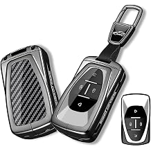 Key Case Compatible with Vinfast VF3 5 6 7 8 9 31EV 32EV 33EV LUX A2.0 SA2.0 V8 E34 / VF8 / VF9 Car Key Protective Case Key Fob Metal Housing Carbon Fibre Black No. A1