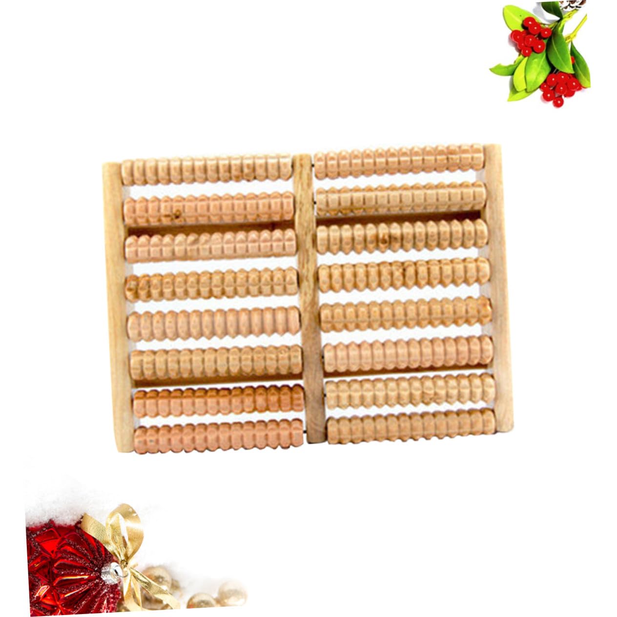 Natural Masajeador Manual Columnas Pies de 8 Beige de Madera