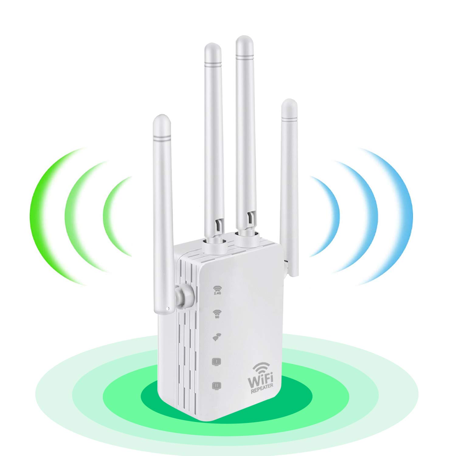 2021 WiFi Extender - Wireless Signal Repeater Booster up to 3000 sq.ft - 1200Mbps Wall-Through Strong WiFi-Dual Band 2.4G and 5G - 4 Antennas 360° Full Coverage-1001