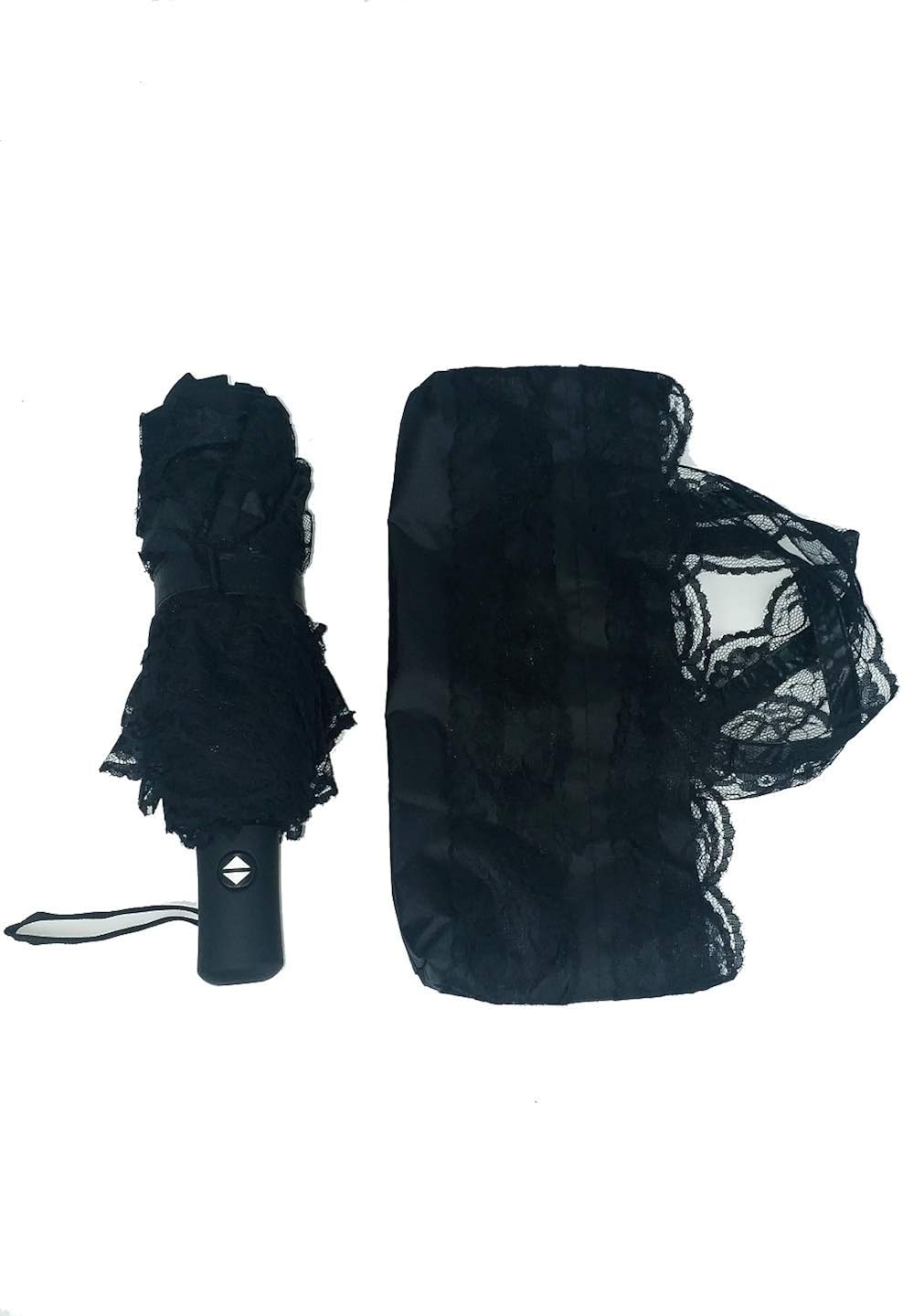 Miniatura 4 de WENDIN Paraguas plegable de encaje de princesa con cierre automático único y apertura automática, sombrilla anti-UV, sombrilla de lluvia con