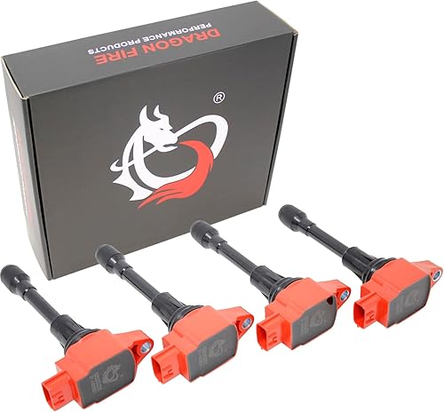 DRAGON FIRE PERFORMANCE - Paquete de energía de bobina de encendido de 4 piezas, compatible con Nissan Altima Frontier Sentra Rogue Versa 1.6L 1.8L