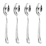 Liacere 200PCS Silver Plastic Spoons - Heavy Duty Disposable Spoons - dessert Spoons for Wedding & Party & New Year & Valentine\'s Day& Christmas