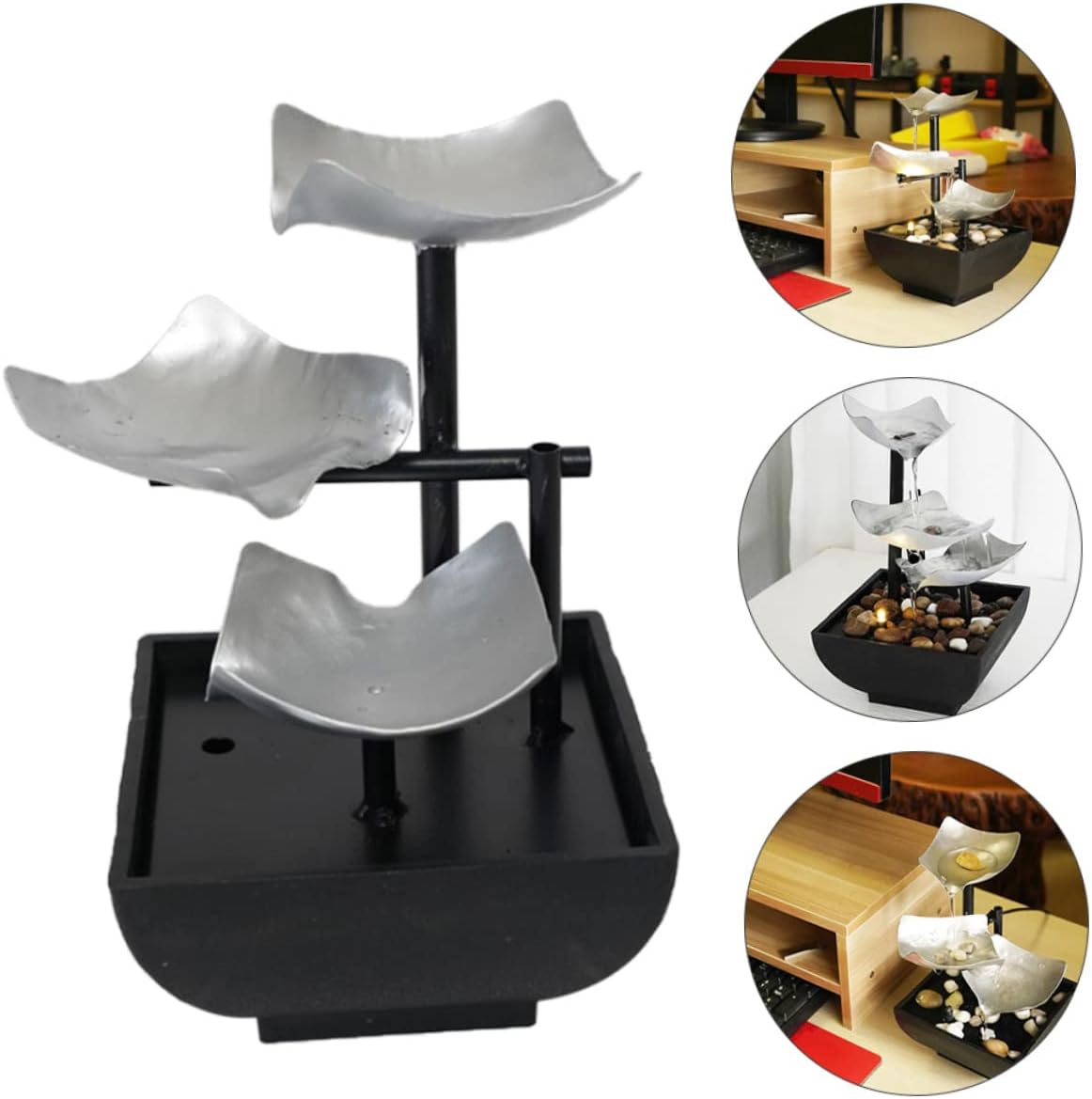 ABOOFAN Running Water Tabletop Decor Desktop Water Fountain Ornament Feature Indoor