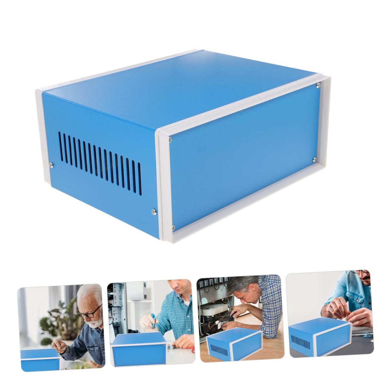 Caja de Conexiones Metálica Au-6 Azul para Proyectos Electrónicos