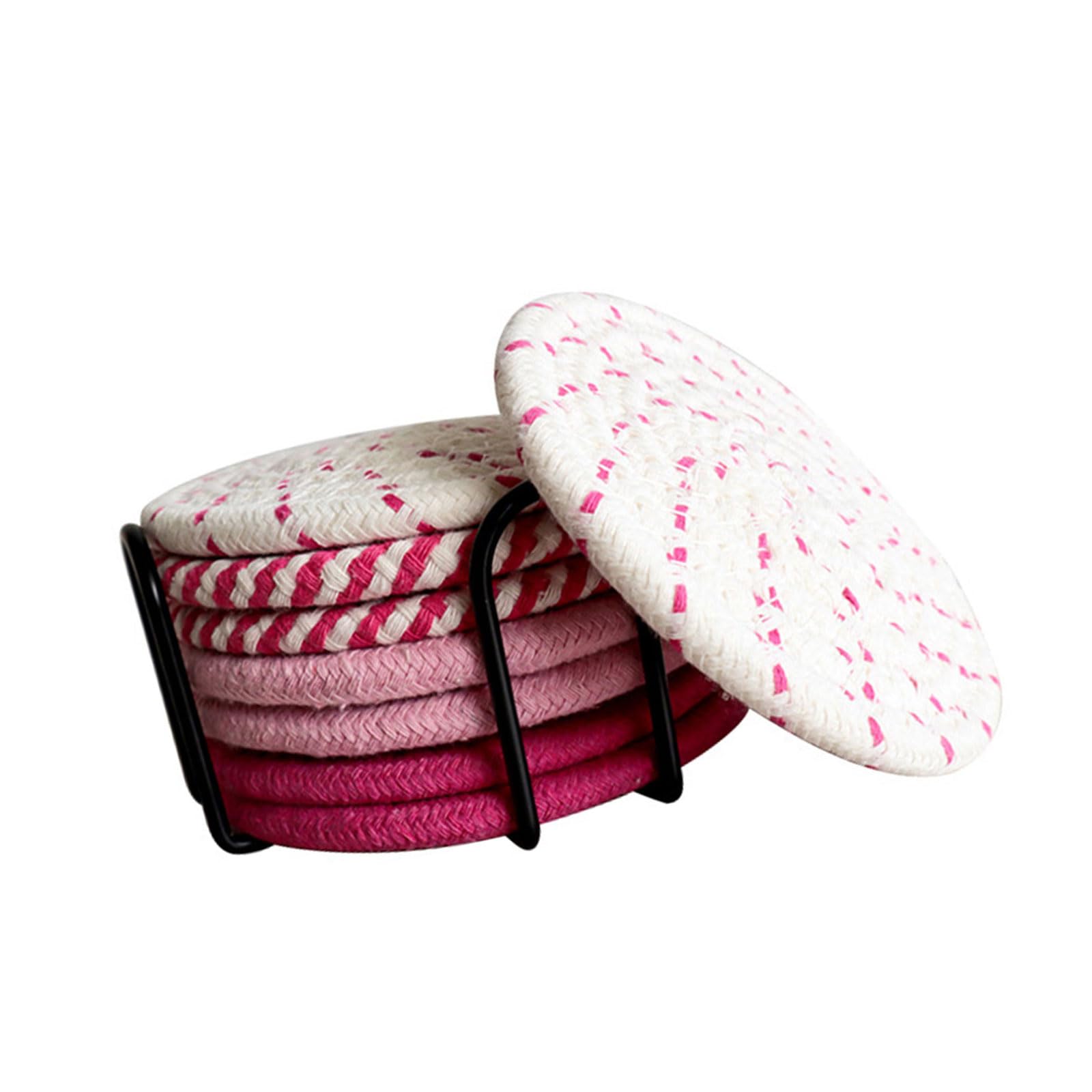 Lerpwige Cotton Rope Woven Placemat Coasters Cup Holder Pad Coasters Potholders