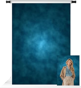 Kate 6.5x10ft Blue Abstract Photography Backdrop Portrait Backdrops for Photoshoot Old Master Blue Background Studio