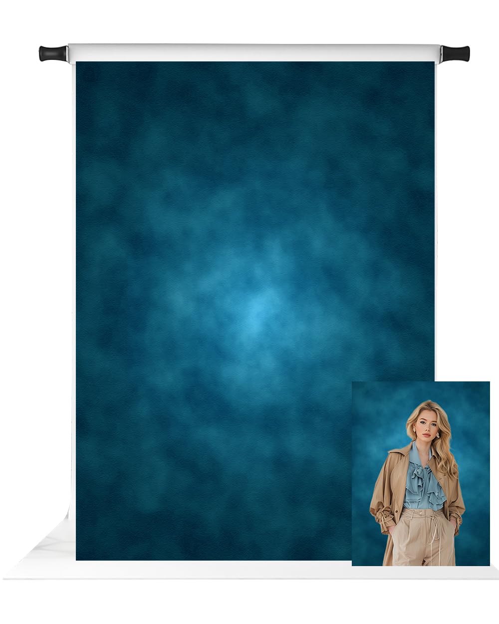 Kate 6.5x10ft Blue Abstract Photography Backdrop Portrait Backdrops for Photoshoot Old Master Blue Background Studio