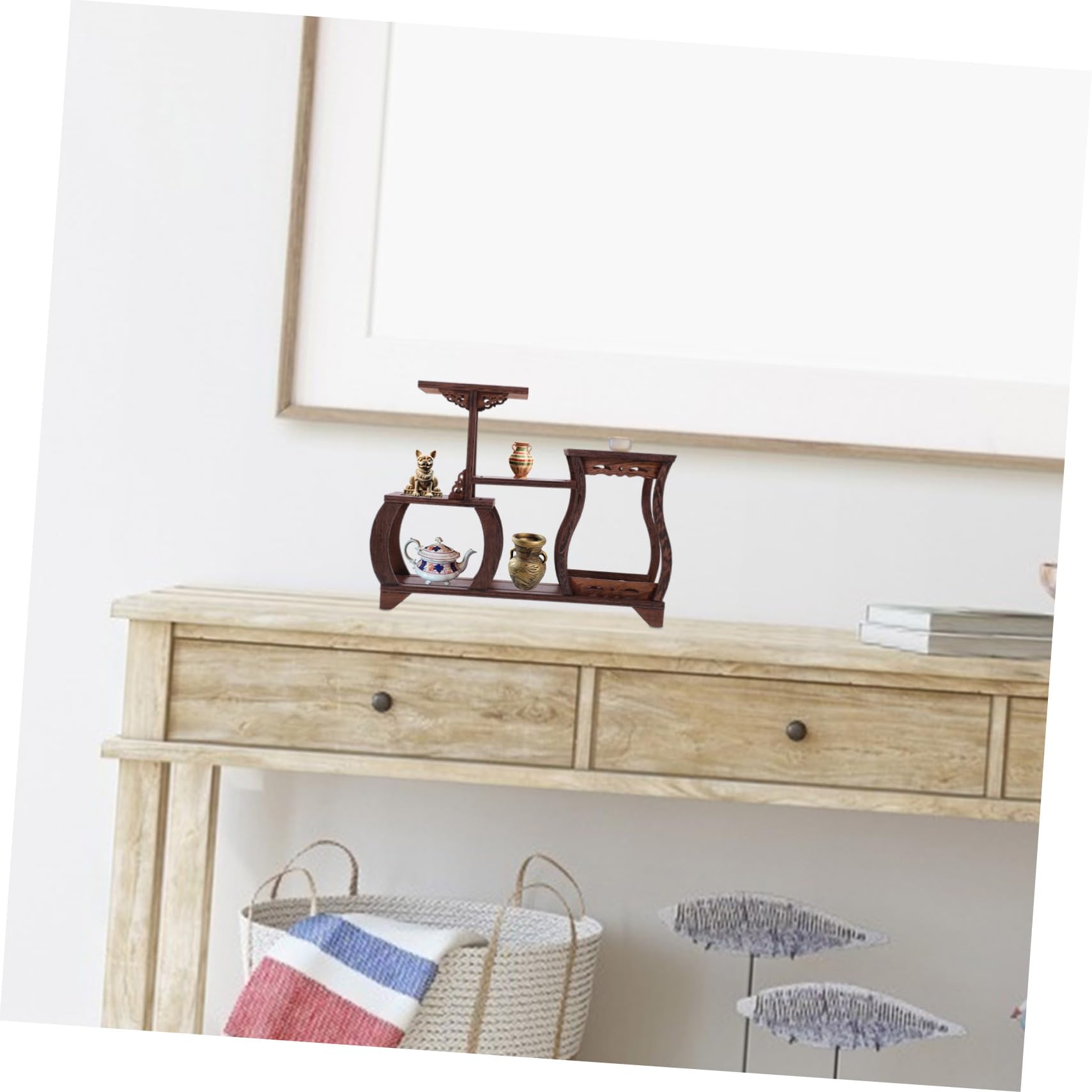 Zerodeko Espositore da Collezione in Legno, Multistrato, Stile Cinese