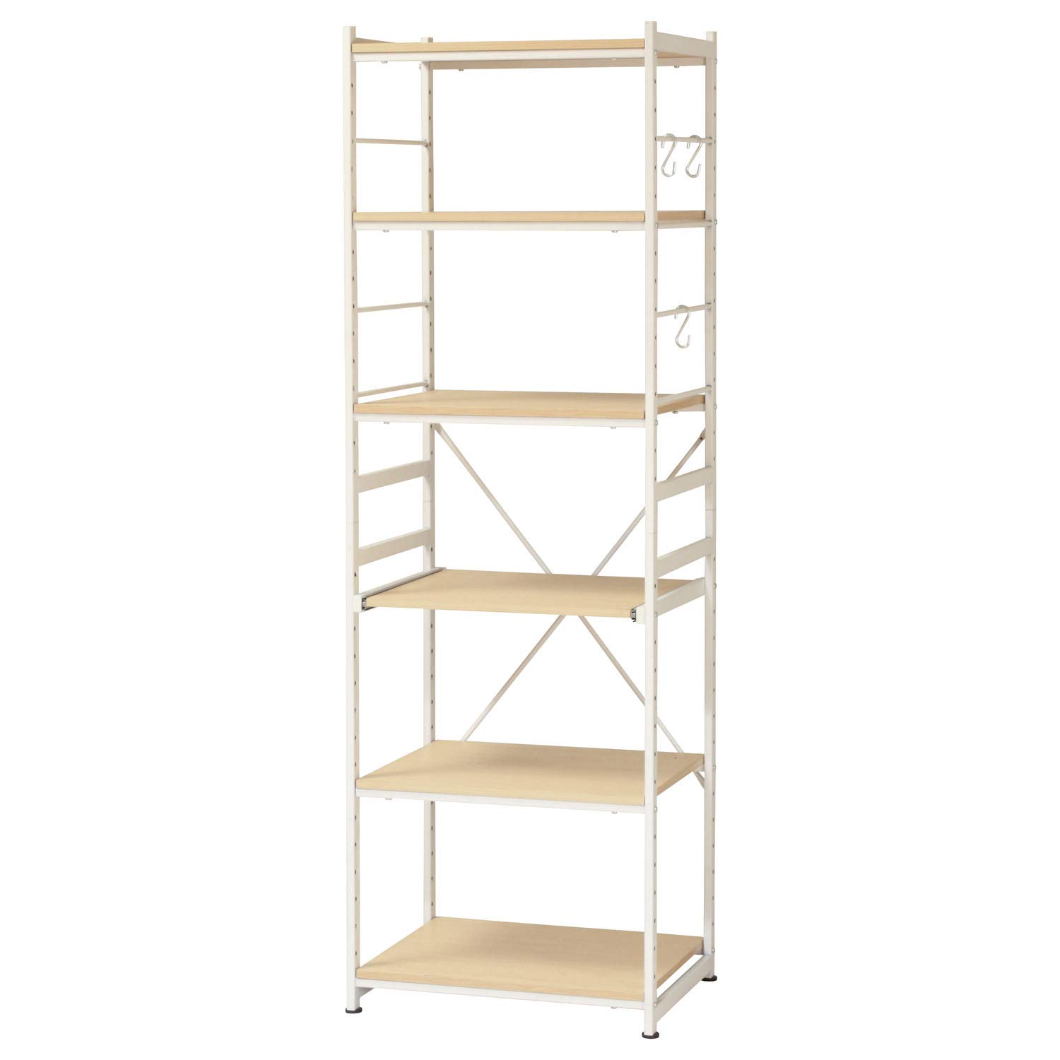Amazon｜弘益 メタルラック本体 ナチュラル 約58×42.5×180cm サラ