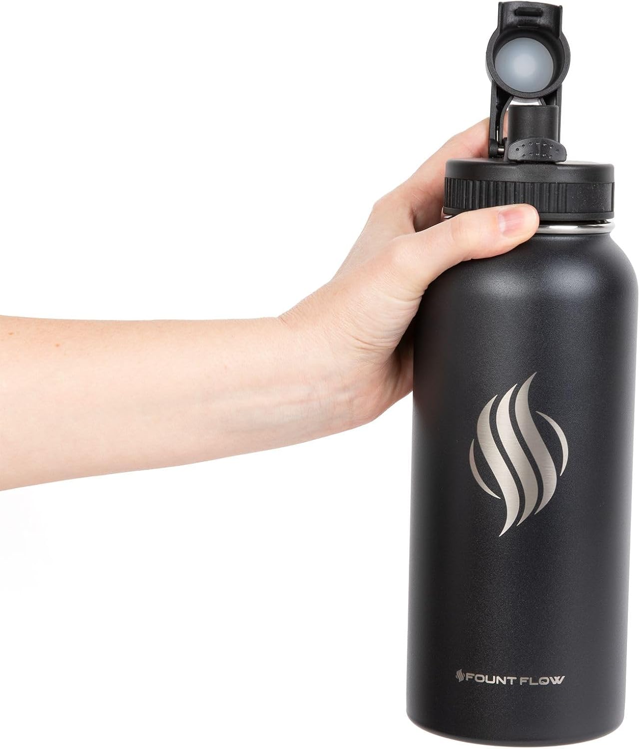 Insulated Water Bottles 32oz, 3 Lids (Straw Lid), Leak Proof, Stainless Steel, Vacuum Insulated, Water Bottles for School & Travel - Image 3