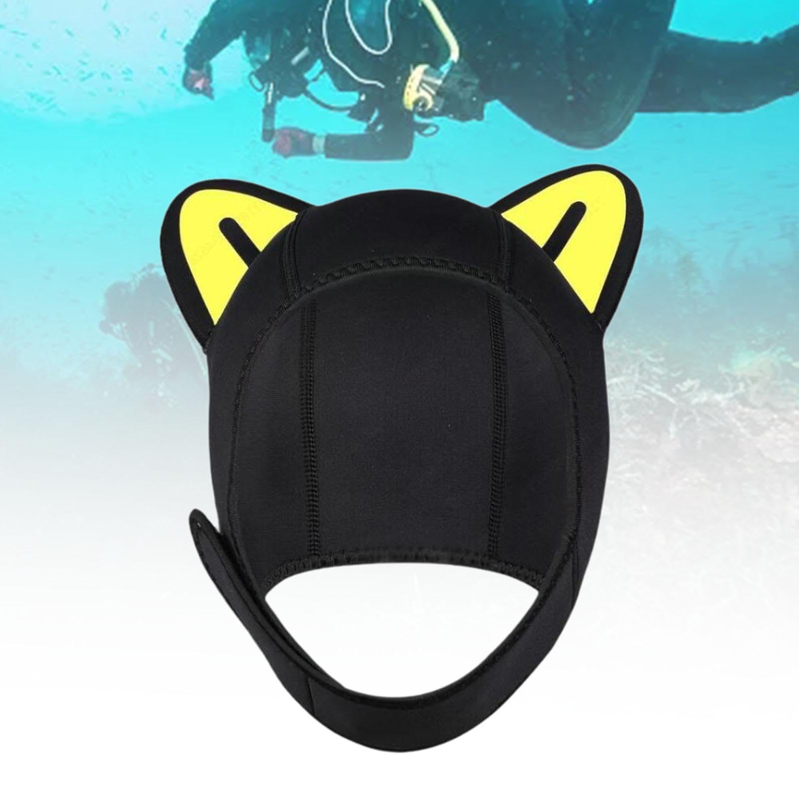 rockible Cagoule de plongée Oreilles de Chat, Bonnet de Natation, Capuche en néoprène pour Kayak
