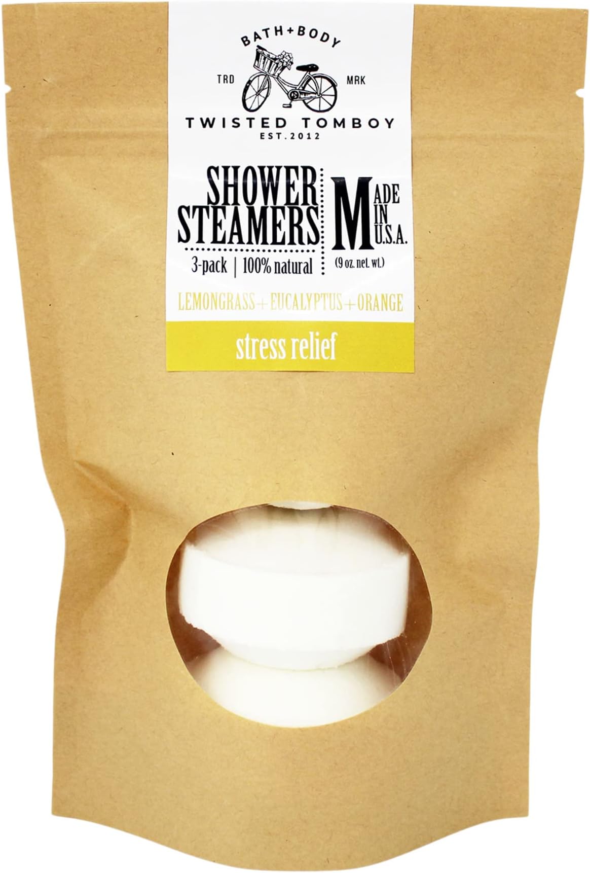 Shower Steamers Lemongrass Orange Eucalyptus 100% Natural Handmade in U.S.A.