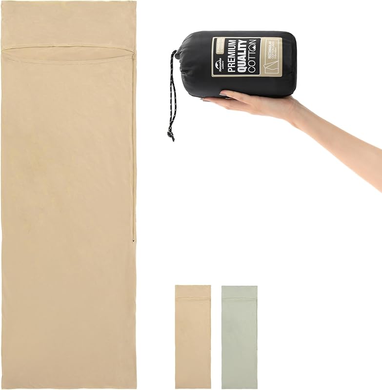 Naturehike Hálózsák Betét 100% Pamut Ultrakönnyű Sárga 210x75cm Nyári Túrázáshoz Szállodákhoz Hordtáskával