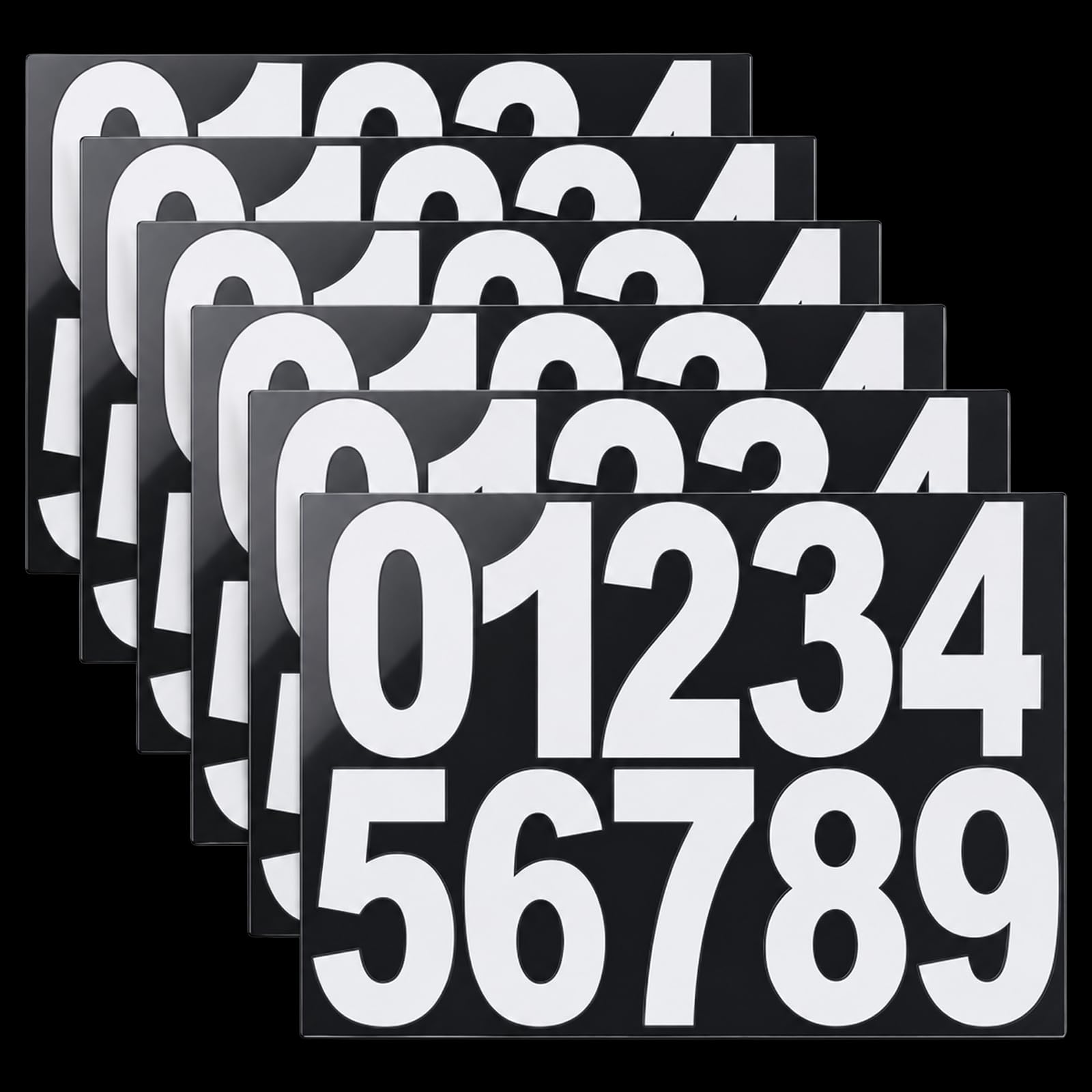 Reflective Self Adhesive Numbers 3inch White Door Number Sticker for Bins