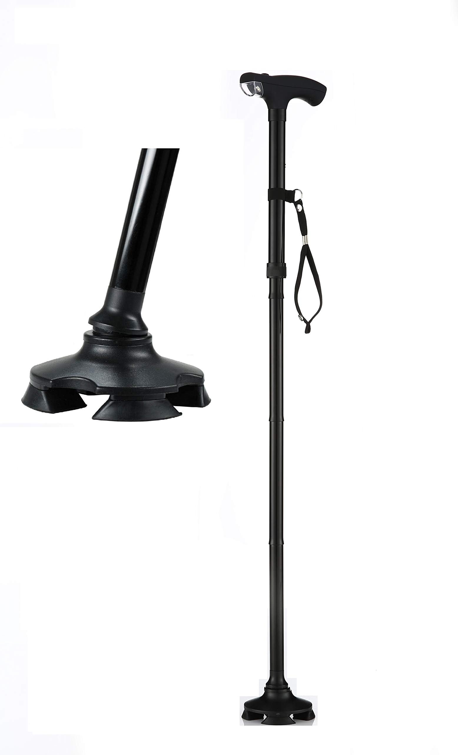 Assistive Technology Services SteadyCane Self-Standing Cane 4 Feet and Light Hurry Before They are Gone - Best Walking Cane - As Seen On TV Cane - Foldable - Adjustable - Wrist Strap