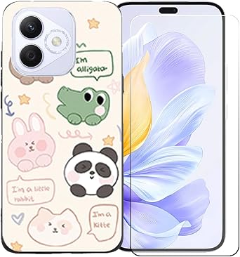 TPU Cover for Honor 400 Lite + HD Tempered Glass, Silicone Shell Bumper Protective Back Case - 9 Hardness Anti-Scratch Screen Protector for Honor 400 Lite - OOYLLM5