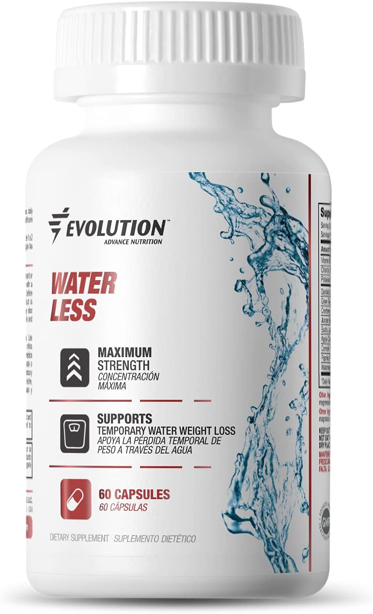 Evolution Water Less Capsules Maximum Strength Concentration Supports Temporary Water Weight Loss and Toned Muscle Appearance (60 Capsules)