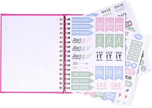 Miniatura 3 de Eccolo - Agenda con espiral 2024, con diseño de marcas, vistas semanales y mensuales, 12 meses, hojas de calcomanías, gráficos inspiradores y citas