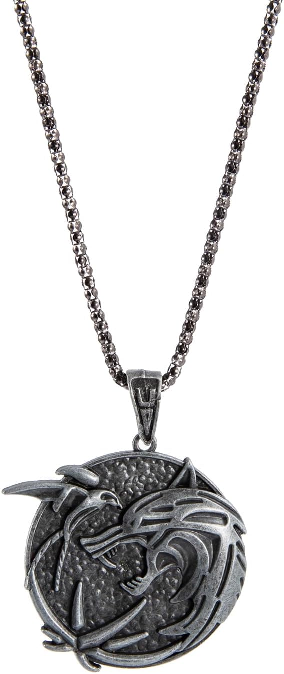 Witcher Necklace for Men Wolf Necklace for Men Witcher Medallion Necklace Wolf Jewelry Gifts for Men