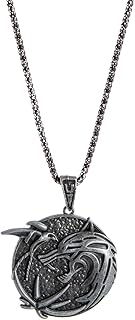 Witcher Necklace for Men Wolf Necklace for Men Witcher Medallion Necklace Wolf Jewelry Gifts for Men