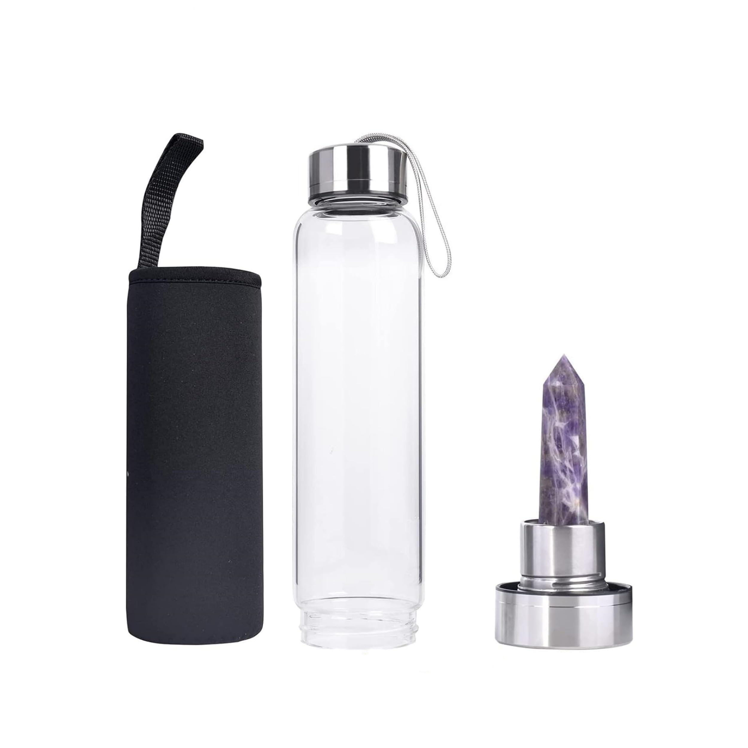 Queemie Amethyst Glass Water Bottle - Image 3