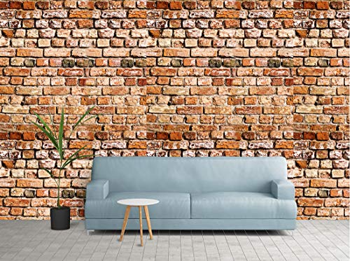 Image of DWELLSINDIA Brown 3D Brick Self Adhesive Wallpaper Waterproof, Scratch Resistant, Laminated 41cmx244cm