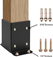 Vista 3 de Colinktool Base de poste, base de poste de 4 x 4, 3 piezas, tamaño interior de 3.5 x 3.5 pulgadas, soporte de poste de 2.5 libras, anclaje de poste