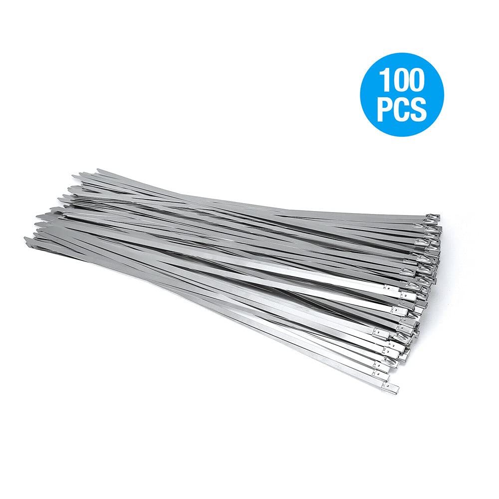 Fascette stringicavo, fascette stringicavo 100 pezzi fascette stringicavo in acciaio inox 4,6 mm fascetta stringicavo autobloccante resistente fascetta stringicavo multiuso fascette stringicavo i