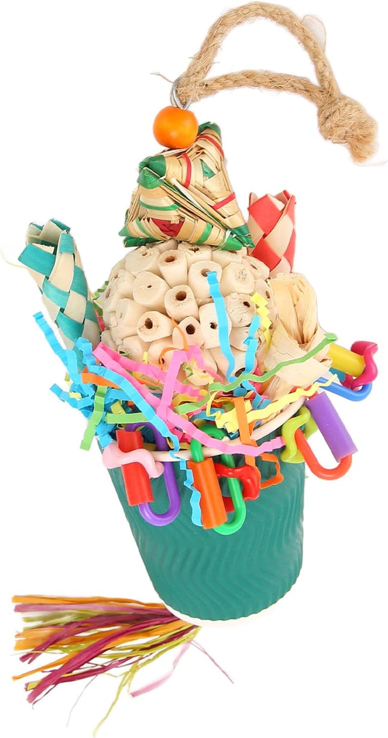 Zerodis Parro Foraging Toy, Interactive Bite Resistance Relieve Boredom Foraging Trap Cup Bird Toy for Cockatiels for Conure for Lovebirds