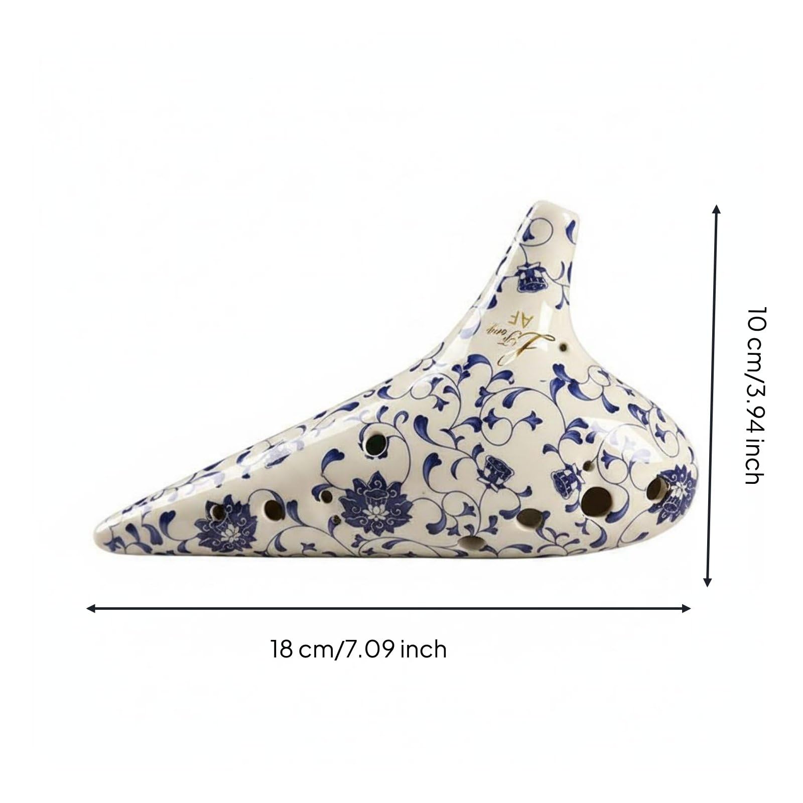 Ocarina in Ceramica 12 Fori Flauto Ocarina Strumento Musicale per Pratica Giornaliera Suono Nitido Finitura Porcellana Lavorata Fori Precisi Presa